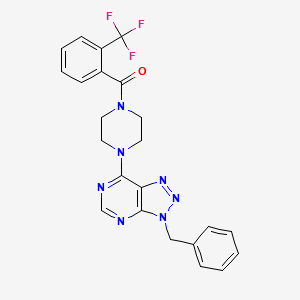 (4-(3-benzyl-3H-[1,2,3]triazolo[4,5-d]pyrimidin-7-yl)piperazin-1-yl)(2-(trifluoromethyl)phenyl)methanone