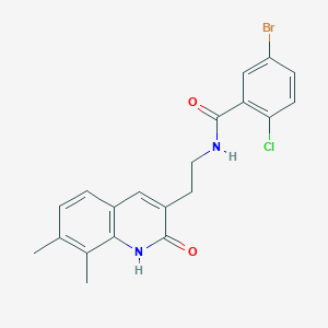 molecular formula C20H18BrClN2O2 B2470211 5-bromo-2-chloro-N-[2-(7,8-dimethyl-2-oxo-1H-quinolin-3-yl)ethyl]benzamide CAS No. 851407-57-3