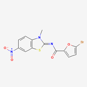 molecular formula C13H8BrN3O4S B2470212 (E)-5-bromo-N-(3-methyl-6-nitrobenzo[d]thiazol-2(3H)-ylidene)furan-2-carboxamide CAS No. 1173557-33-9