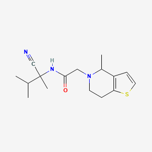 molecular formula C16H23N3OS B2470215 N-(1-cyano-1,2-dimethylpropyl)-2-{4-methyl-4H,5H,6H,7H-thieno[3,2-c]pyridin-5-yl}acetamide CAS No. 1326071-90-2