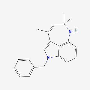 molecular formula C21H22N2 B2470217 1-Benzyl-3,5,5-trimethyl-5,6-dihydro-1H-azepino[4,3,2-cd]indole CAS No. 1807988-27-7