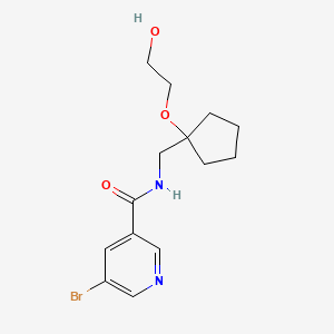 molecular formula C14H19BrN2O3 B2470224 5-bromo-N-((1-(2-hydroxyethoxy)cyclopentyl)methyl)nicotinamide CAS No. 2196218-74-1