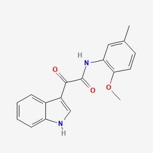 molecular formula C18H16N2O3 B2470240 2-(1H-indol-3-yl)-N-(2-methoxy-5-methylphenyl)-2-oxoacetamide CAS No. 852367-93-2