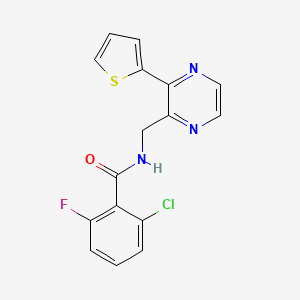 2-chloro-6-fluoro-N-((3-(thiophen-2-yl)pyrazin-2-yl)methyl)benzamide