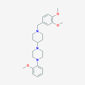 molecular formula C25H35N3O3 B247026 1-[1-(3,4-Dimethoxybenzyl)-4-piperidinyl]-4-(2-methoxyphenyl)piperazine 