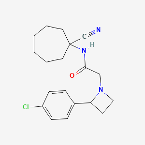 molecular formula C19H24ClN3O B2470260 2-[2-(4-chlorophenyl)azetidin-1-yl]-N-(1-cyanocycloheptyl)acetamide CAS No. 1384790-56-0
