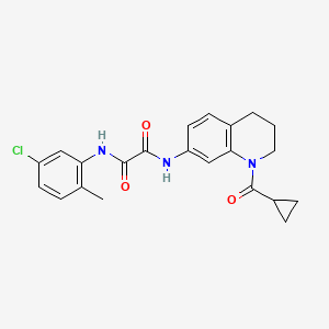 molecular formula C22H22ClN3O3 B2470268 N'-(5-chloro-2-methylphenyl)-N-[1-(cyclopropanecarbonyl)-3,4-dihydro-2H-quinolin-7-yl]oxamide CAS No. 898429-57-7