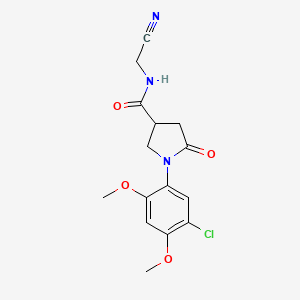 molecular formula C15H16ClN3O4 B2470272 1-(5-Chloro-2,4-dimethoxyphenyl)-N-(cyanomethyl)-5-oxopyrrolidine-3-carboxamide CAS No. 2223814-19-3