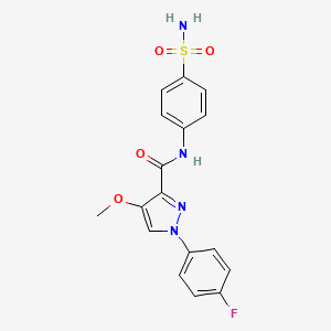 molecular formula C17H15FN4O4S B2470276 1-(4-fluorophenyl)-4-methoxy-N-(4-sulfamoylphenyl)-1H-pyrazole-3-carboxamide CAS No. 1170478-29-1