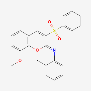 molecular formula C23H19NO4S B2470278 (Z)-N-(8-甲氧基-3-(苯磺酰基)-2H-色烯-2-亚基)-2-甲基苯胺 CAS No. 902469-31-2