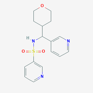 molecular formula C16H19N3O3S B2470281 N-(pyridin-3-yl(tetrahydro-2H-pyran-4-yl)methyl)pyridine-3-sulfonamide CAS No. 2034407-33-3
