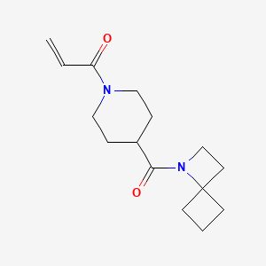 molecular formula C15H22N2O2 B2470285 1-[4-(1-Azaspiro[3.3]heptane-1-carbonyl)piperidin-1-yl]prop-2-en-1-one CAS No. 2361705-93-1