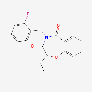 molecular formula C18H16FNO3 B2470287 2-ethyl-4-(2-fluorobenzyl)benzo[f][1,4]oxazepine-3,5(2H,4H)-dione CAS No. 903590-13-6