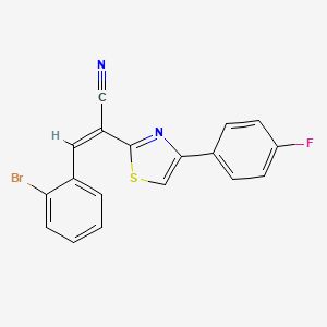 molecular formula C18H10BrFN2S B2470289 (Z)-3-(2-bromophenyl)-2-(4-(4-fluorophenyl)thiazol-2-yl)acrylonitrile CAS No. 476670-24-3