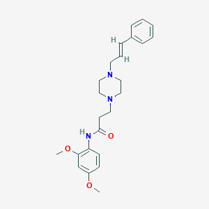 molecular formula C24H31N3O3 B247029 N-(2,4-dimethoxyphenyl)-3-{4-[(2E)-3-phenyl-2-propenyl]-1-piperazinyl}propanamide 