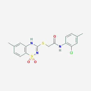 N-(2-chloro-4-methylphenyl)-2-((6-methyl-1,1-dioxido-4H-benzo[e][1,2,4]thiadiazin-3-yl)thio)acetamide