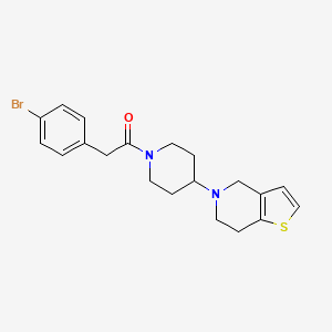 molecular formula C20H23BrN2OS B2470309 2-(4-bromophenyl)-1-(4-(6,7-dihydrothieno[3,2-c]pyridin-5(4H)-yl)piperidin-1-yl)ethanone CAS No. 2034361-68-5