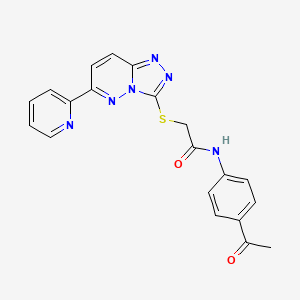 molecular formula C20H16N6O2S B2470318 N-(4-acetylphenyl)-2-[(6-pyridin-2-yl-[1,2,4]triazolo[4,3-b]pyridazin-3-yl)sulfanyl]acetamide CAS No. 891104-04-4