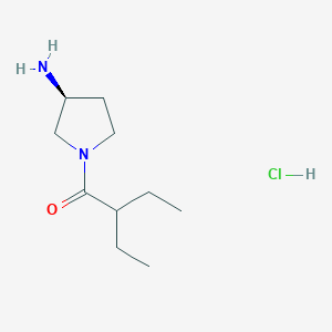 molecular formula C10H21ClN2O B2470322 (S)-1-(3-Aminopyrrolidin-1-yl)-2-ethylbutan-1-one hydrochloride CAS No. 1286207-96-2