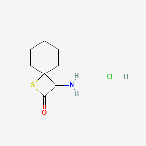 molecular formula C8H14ClNOS B2470329 3-氨基-1-硫代螺[3.5]壬烷-2-酮盐酸盐 CAS No. 2230803-38-8