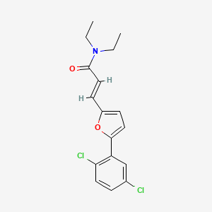 molecular formula C17H17Cl2NO2 B2470333 (E)-3-(5-(2,5-dichlorophenyl)furan-2-yl)-N,N-diethylacrylamide CAS No. 468069-82-1