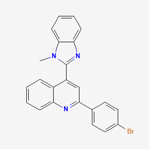 molecular formula C23H16BrN3 B2470340 2-(4-bromophenyl)-4-(1-methyl-1H-benzo[d]imidazol-2-yl)quinoline CAS No. 71858-23-6