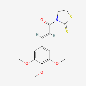 molecular formula C15H17NO4S2 B2470344 (2E)-1-(2-硫代-1,3-噻唑烷-3-基)-3-(3,4,5-三甲氧基苯基)丙-2-烯-1-酮 CAS No. 101619-99-2