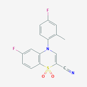 6-fluoro-4-(4-fluoro-2-methylphenyl)-4H-1,4-benzothiazine-2-carbonitrile 1,1-dioxide