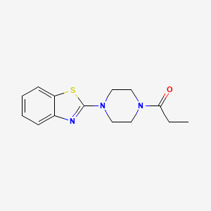 molecular formula C14H17N3OS B2470357 1-[4-(1,3-Benzothiazol-2-yl)piperazin-1-yl]propan-1-one CAS No. 309268-48-2