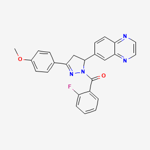 6-[1-(2-fluorobenzoyl)-3-(4-methoxyphenyl)-4,5-dihydro-1H-pyrazol-5-yl]quinoxaline