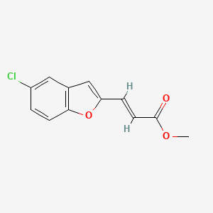 molecular formula C12H9ClO3 B2470372 methyl (E)-3-(5-chloro-1-benzofuran-2-yl)-2-propenoate CAS No. 1421617-68-6