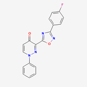molecular formula C18H11FN4O2 B2470378 N-(4-chlorophenyl)-5-ethyl-1-methyl-4-oxo-4,5-dihydro-1H-pyrrolo[3,2-c]pyridine-2-carboxamide CAS No. 1251623-15-0