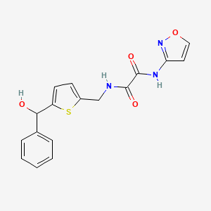 molecular formula C17H15N3O4S B2470379 N1-((5-(hydroxy(phenyl)methyl)thiophen-2-yl)methyl)-N2-(isoxazol-3-yl)oxalamide CAS No. 1798024-52-8