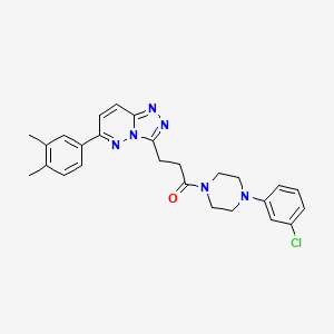 1-[4-(3-Chlorophenyl)piperazin-1-yl]-3-[6-(3,4-dimethylphenyl)-[1,2,4]triazolo[4,3-b]pyridazin-3-yl]propan-1-one
