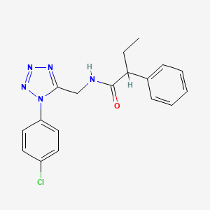 molecular formula C18H18ClN5O B2470391 N-((1-(4-chlorophenyl)-1H-tetrazol-5-yl)methyl)-2-phenylbutanamide CAS No. 921502-31-0
