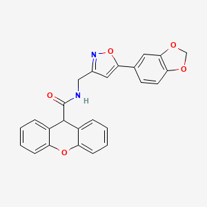 molecular formula C25H18N2O5 B2470396 N-((5-(benzo[d][1,3]dioxol-5-yl)isoxazol-3-yl)methyl)-9H-xanthene-9-carboxamide CAS No. 1171359-67-3