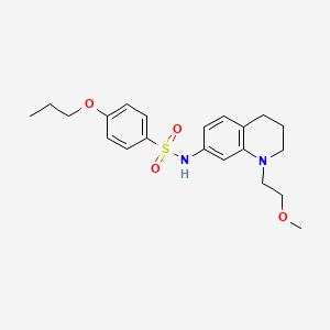 molecular formula C21H28N2O4S B2470419 N-(1-(2-methoxyethyl)-1,2,3,4-tetrahydroquinolin-7-yl)-4-propoxybenzenesulfonamide CAS No. 1171551-30-6