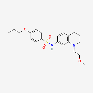 molecular formula C21H28N2O4S B2470419 N-(1-(2-甲氧基乙基)-1,2,3,4-四氢喹啉-7-基)-4-丙氧基苯磺酰胺 CAS No. 1171551-30-6