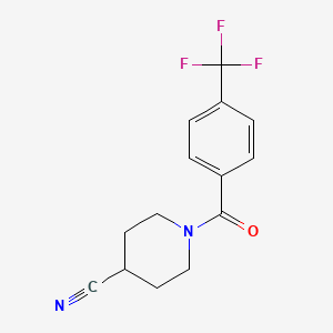 molecular formula C14H13F3N2O B2470424 1-[4-(Trifluoromethyl)benzoyl]piperidine-4-carbonitrile CAS No. 1175874-01-7