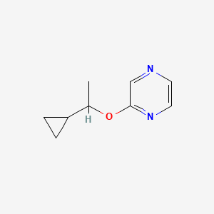 molecular formula C9H12N2O B2470426 2-(1-Cyclopropylethoxy)pyrazine CAS No. 2202325-54-8