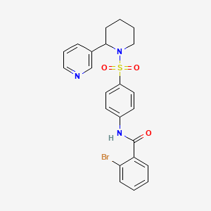 2-bromo-N-(4-((2-(pyridin-3-yl)piperidin-1-yl)sulfonyl)phenyl)benzamide