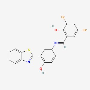 (E)-2-(((3-(benzo[d]thiazol-2-yl)-4-hydroxyphenyl)imino)methyl)-4,6-dibromophenol