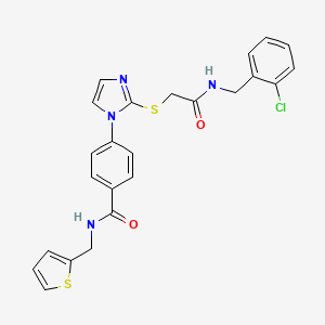 4-(2-((2-((2-chlorobenzyl)amino)-2-oxoethyl)thio)-1H-imidazol-1-yl)-N-(thiophen-2-ylmethyl)benzamide