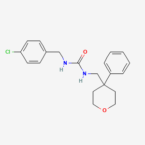 molecular formula C20H23ClN2O2 B2470442 1-(4-chlorobenzyl)-3-((4-phenyltetrahydro-2H-pyran-4-yl)methyl)urea CAS No. 1207018-46-9