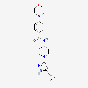 N-(1-(5-cyclopropyl-1H-pyrazol-3-yl)piperidin-4-yl)-4-morpholinobenzamide