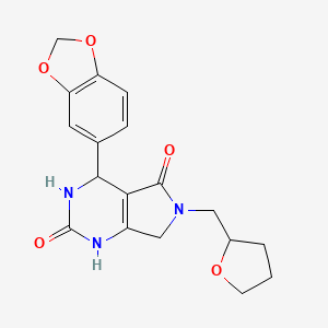 4-(benzo[d][1,3]dioxol-5-yl)-6-((tetrahydrofuran-2-yl)methyl)-3,4,6,7-tetrahydro-1H-pyrrolo[3,4-d]pyrimidine-2,5-dione
