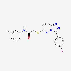 molecular formula C20H16FN5OS B2470473 2-((3-(4-fluorophenyl)-[1,2,4]triazolo[4,3-b]pyridazin-6-yl)thio)-N-(m-tolyl)acetamide CAS No. 852373-77-4