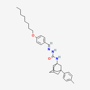 molecular formula C33H45N3O2 B2470474 (E)-2-(4-(octyloxy)benzylidene)-N-((1s,3r,5R,7S)-3-(p-tolyl)adamantan-1-yl)hydrazinecarboxamide CAS No. 391219-28-6