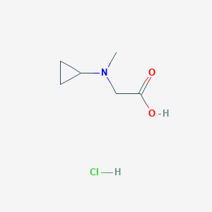 molecular formula C6H12ClNO2 B2470481 2-[Cyclopropyl(methyl)amino]acetic acid;hydrochloride CAS No. 2437650-41-2