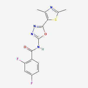 molecular formula C14H10F2N4O2S B2470483 N-(5-(2,4-dimethylthiazol-5-yl)-1,3,4-oxadiazol-2-yl)-2,4-difluorobenzamide CAS No. 1286697-58-2